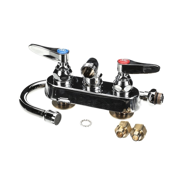 T&S Brass Workboard Faucet, 4 Wall Mount, 017907-40 Swivel B-1146-02A - main